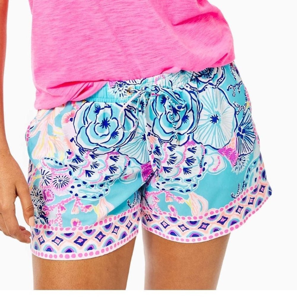 NWT Lilly Pulitzer 5" Katia Short - Bali Blue Once Upon a Tide MEDIUM